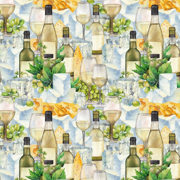 White Wine Evening Fabric - Multi - ineedfabric.com