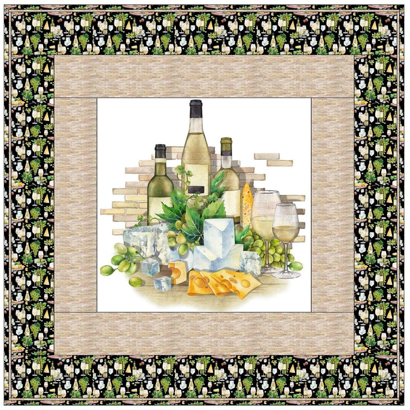 White Wine Party Wall Hanging 42" x 42" - ineedfabric.com