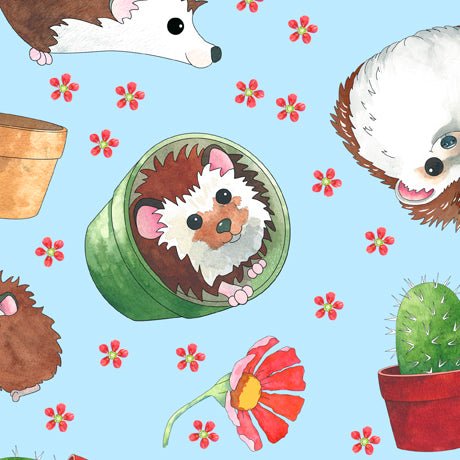 Who Let The Hogs Out Hedgehog Toss Fabric - ineedfabric.com