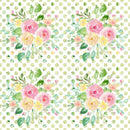 Wild Flower Bouquet on Bold Polka Dot Fabric - ineedfabric.com