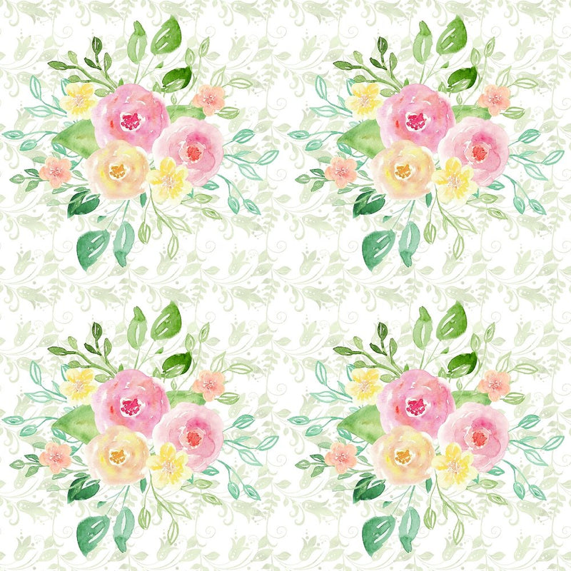 Wild Flower Bouquet on Vine Fabric - ineedfabric.com