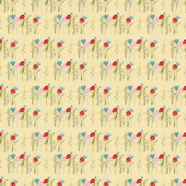 Wild Flowers Group Fabric - Yellow - ineedfabric.com