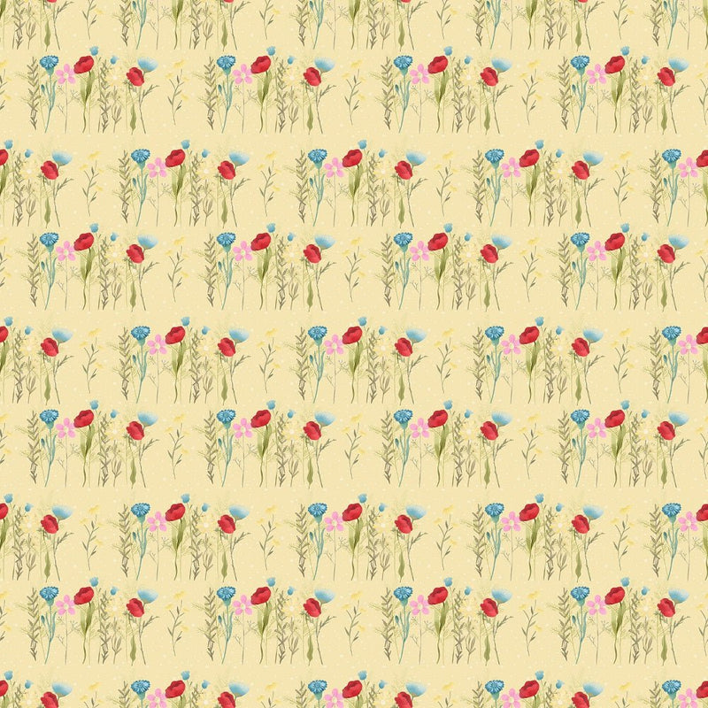 Wild Flowers Group Fabric - Yellow - ineedfabric.com