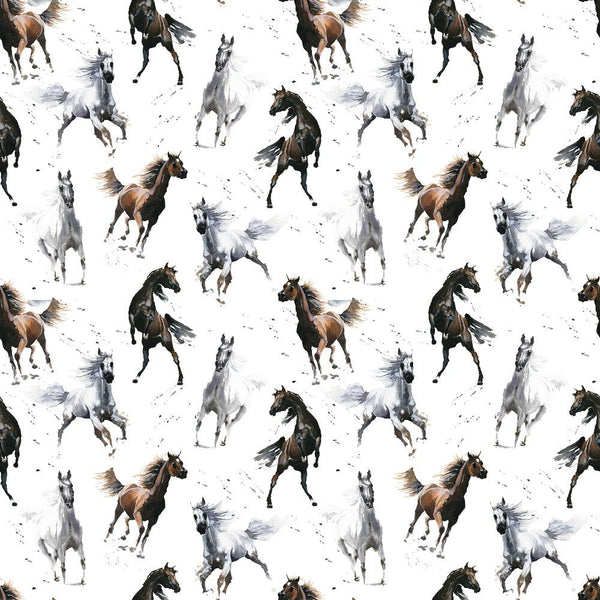 Wild Horses Running Fabric - ineedfabric.com