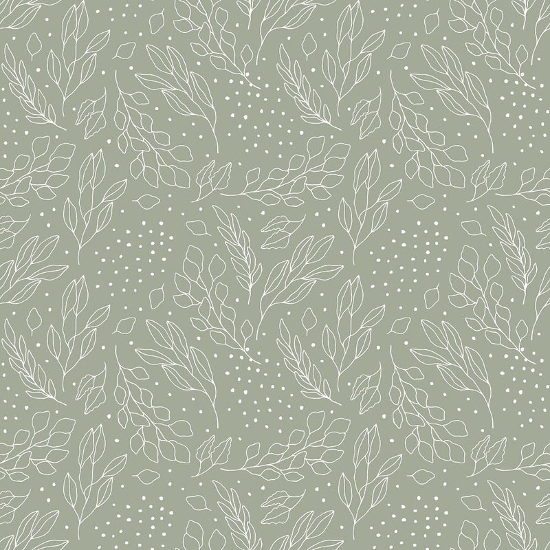 Wild Pinery Foliage Outlines Fabric - ineedfabric.com
