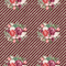 Wildflower Bouquets & Diagonal Stripes Fabric - Burgundy - ineedfabric.com