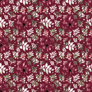 Wildflower Leaves Fabric - Burgundy - ineedfabric.com