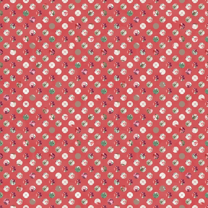 Wildflower Polka Dot Fabric - Dusty Rose - ineedfabric.com