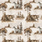 Wildlife Bear & Wolf Watercolor Fabric - Brown - ineedfabric.com