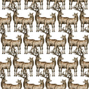 Wildlife Deer Watercolor Fabric - Brown - ineedfabric.com