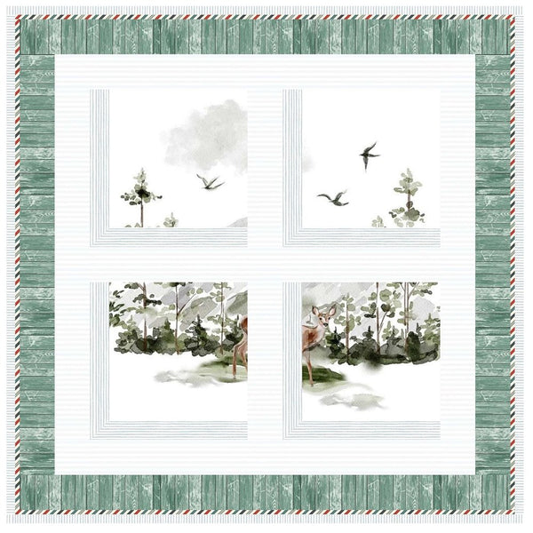 Window to the World - Evergreen Forest Wall Hanging 29 1/2" x 29 1/2" - ineedfabric.com