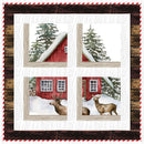 Window to the World, Snowy Cabin and Deer Quilt Kit - 40" x 40" - ineedfabric.com