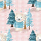 Winter Bear Pink Stripes Fabric - ineedfabric.com