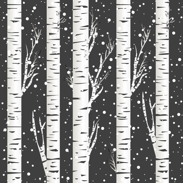 Winter Birch Trees Fabric - ineedfabric.com