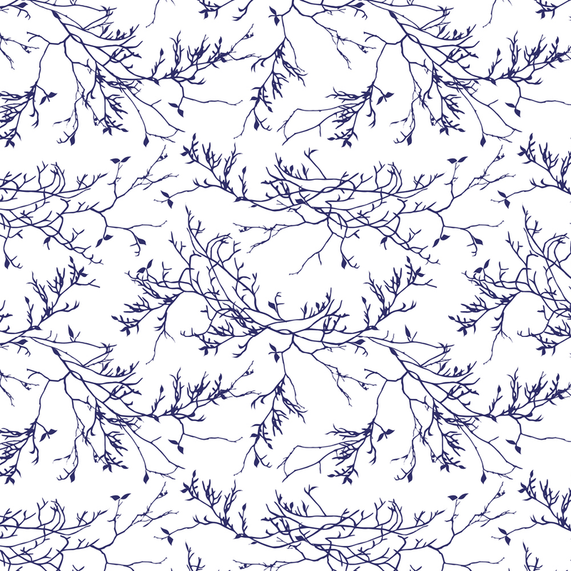 Winter Branches Fabric - Navy - ineedfabric.com
