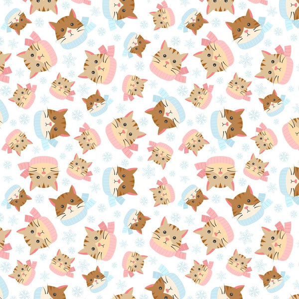 Winter Cats Fabric - Multi - ineedfabric.com