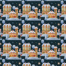 Winter Christmas Town Fabric - Navy - ineedfabric.com
