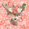 Winter Dreams Deer Head Fabric Panel - Red - ineedfabric.com