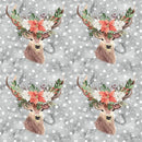 Winter Dreams Deer Heads Fabric - Gray - ineedfabric.com