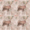 Winter Dreams Floral Deer Fabric - Brown - ineedfabric.com