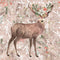 Winter Dreams Floral Deer Fabric Panel - Brown - ineedfabric.com