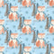 Winter Fox with Snowflakes Fabric - Blue - ineedfabric.com