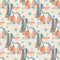 Winter Fox with Snowflakes Fabric - Tan - ineedfabric.com
