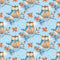Winter Owl on Branch Fabric - Blue - ineedfabric.com