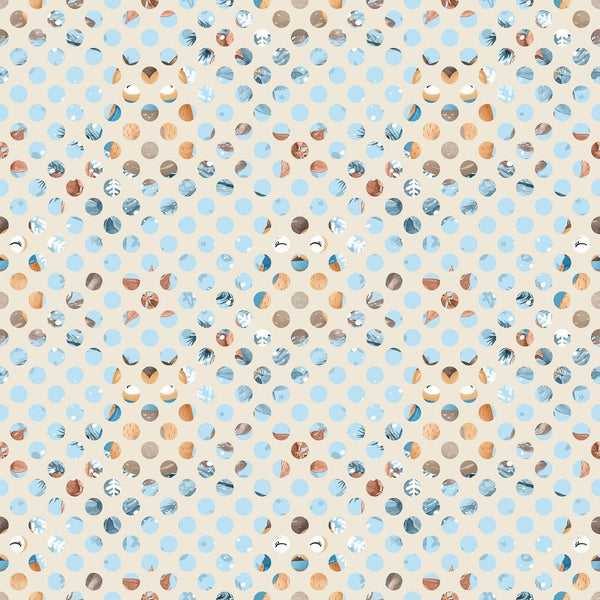 Winter Owl Polka Dots Fabric - ineedfabric.com