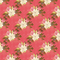 Winter Poinsettias On Hexagonal Fabric - Red - ineedfabric.com