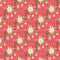 Winter Poinsettias & Ornaments Diamond Fabric - Red - ineedfabric.com