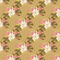 Winter Poinsettias & Triangle Fabric - Brown - ineedfabric.com