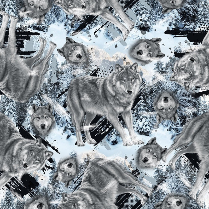Winter Wolves Fabric - ineedfabric.com