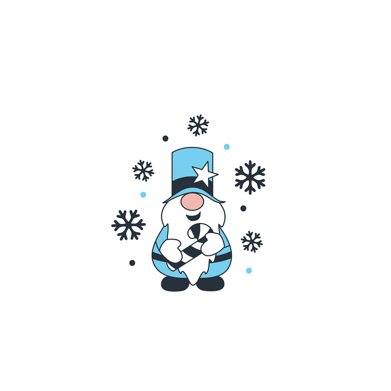 Winter Wonderland Gnome & Snowflakes Fabric Panel - ineedfabric.com