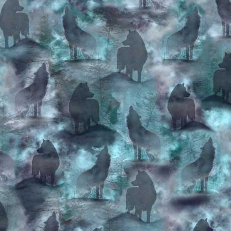 Wolf Song Wolves Silhouettes Fabric - ineedfabric.com