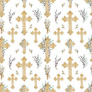 Wooden Crosses Wrapped in Flowers Fabric - ineedfabric.com
