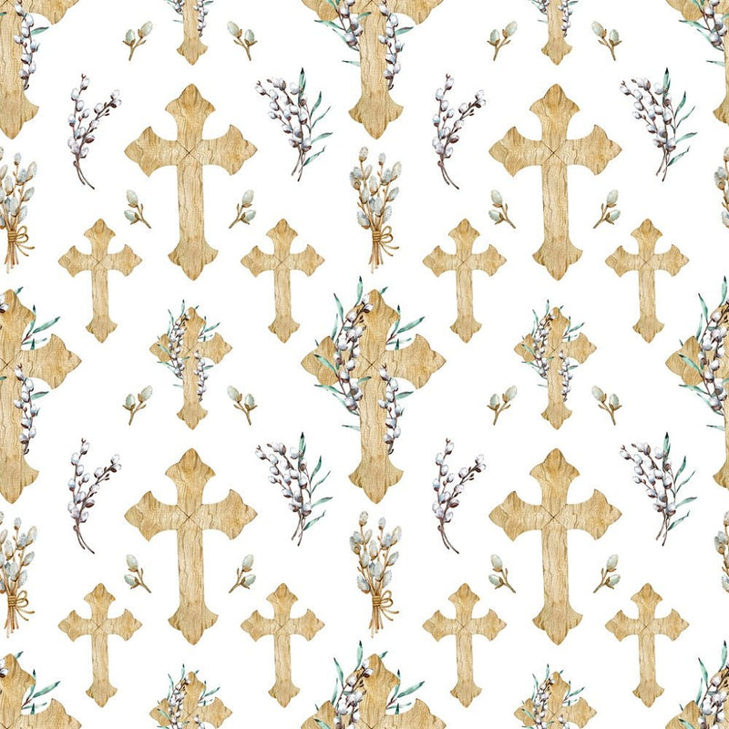 Wooden Crosses Wrapped in Flowers Fabric - ineedfabric.com
