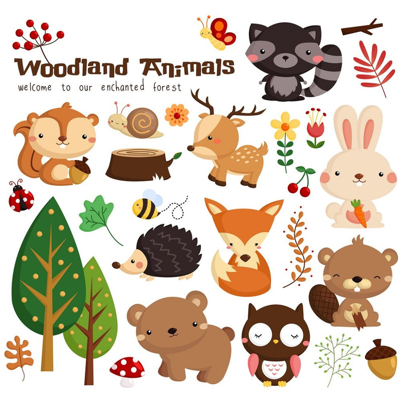 Woodland Animals Fabric Panel - Multi - ineedfabric.com