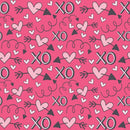 XOXO Hearts Pattern 11 Fabric - Pink - ineedfabric.com