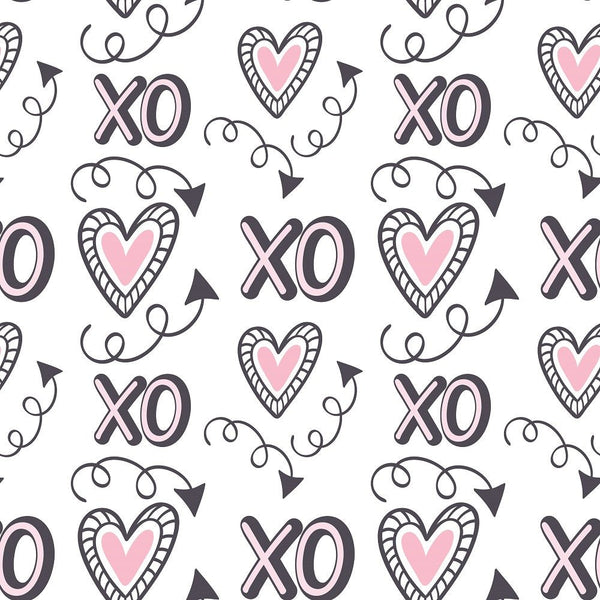 XOXO Hearts Pattern 17 Fabric - ineedfabric.com