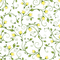 Yellow Rosebuds on Vines Fabric - White - ineedfabric.com